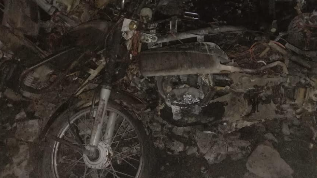 Eight motorcycles were gutted in the fire 