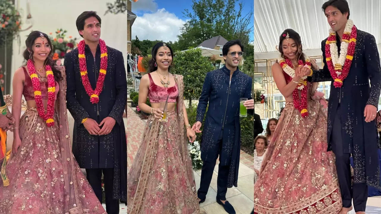 Newlyweds Sidhartha Mallya and Jasmine look regal in traditional attires during their Hindu wedding | Filmymeet