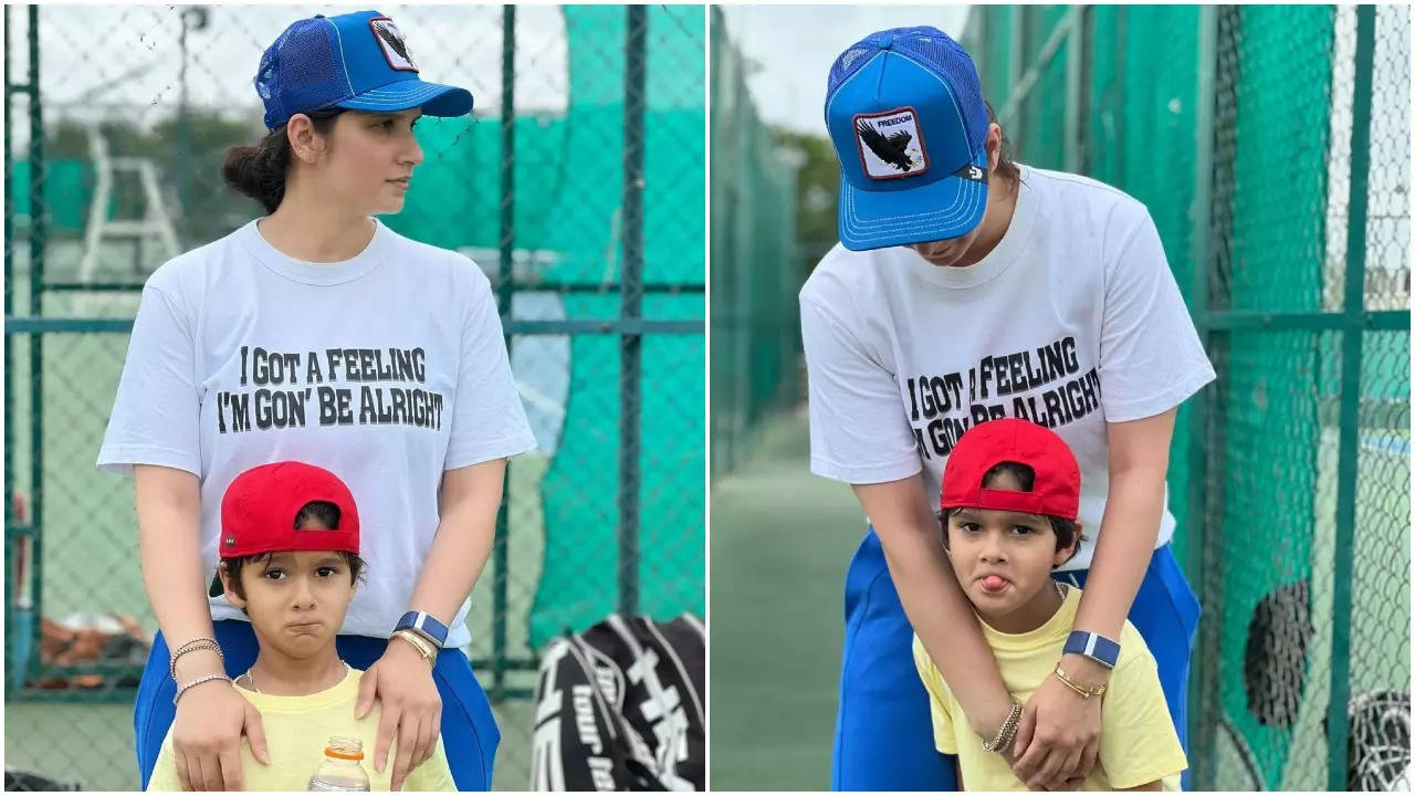 Sania Mirza and son Izhaan strike a pose with empowering message on t-shirt | Hindi Movie News Filmymeet