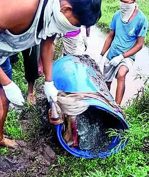 Woman’s body dumped in drum, filled with concrete
