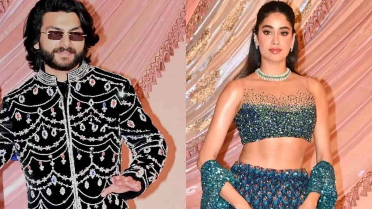 Anant Ambani and Radhika Merchant's sangeet: Shikhar Pahariya calmly waits for Janhvi Kapoor as she poses for paparazzi - WATCH video | Hindi Movie News Filmymeet