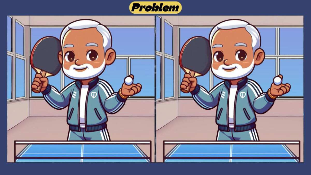 Spot the 3 differences between table tennis pictures in 40 seconds