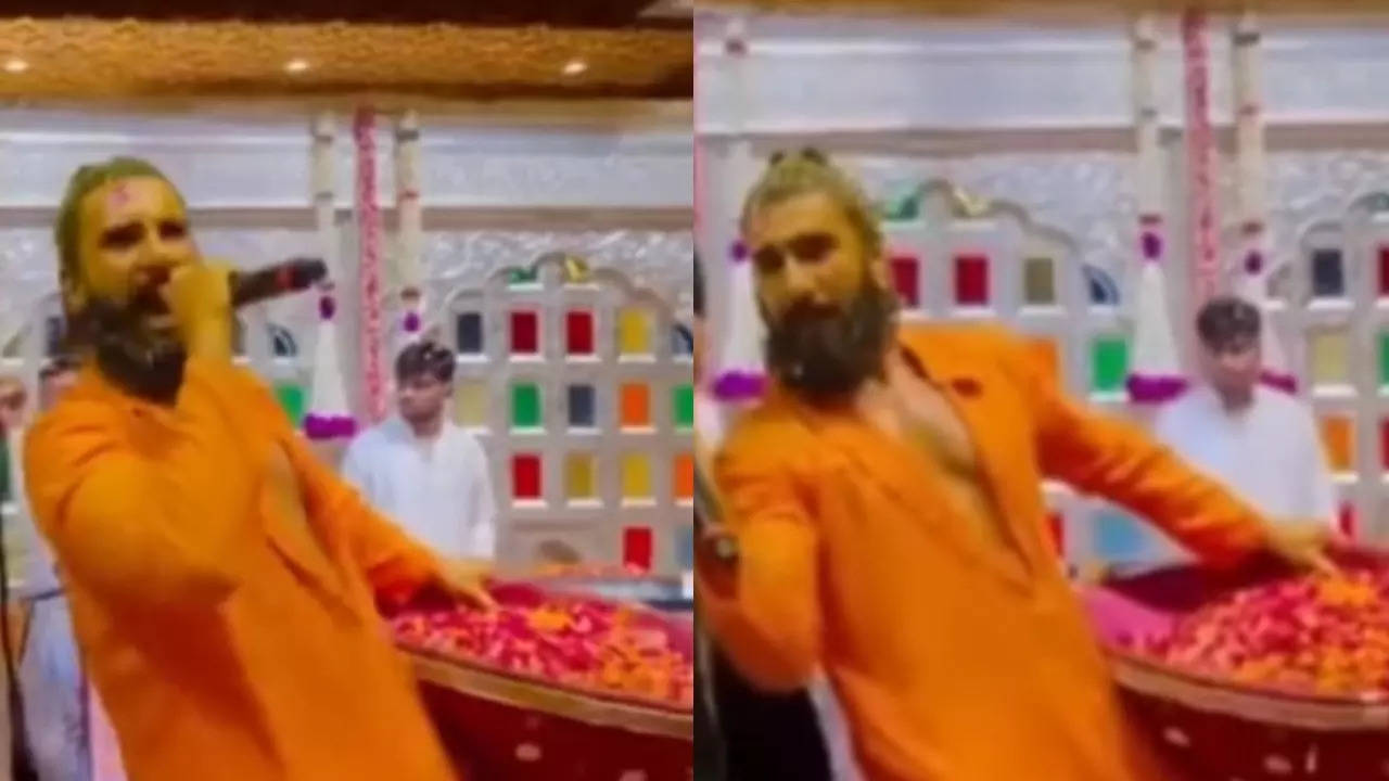 Ranveer Singh sets the stage on fire singing 'My Name Is Lakhan' at Anant Ambani and Radhika Merchant's Haldi ceremony - WATCH | Hindi Movie News Filmymeet