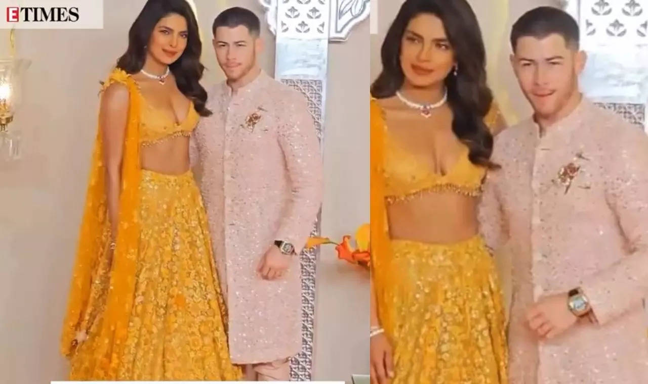 Priyanka Chopra stuns in yellow as she channels her inner 'desi girl', arrives with Nick Jonas at Anant Ambani, Radhika Merchant's wedding - WATCH video | Hindi Movie News Filmymeet