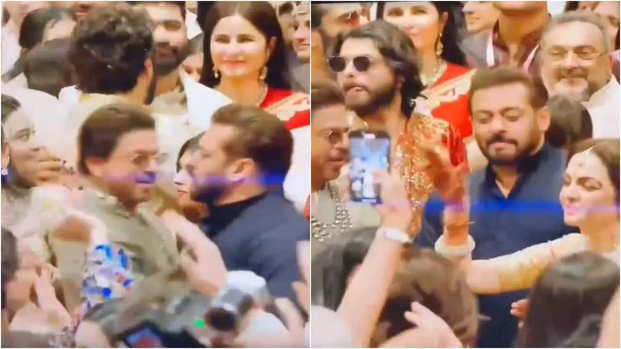 Anant Ambani and Radhika Merchant wedding: Shah Rukh Khan and Salman Khan go nostalgic as they dance to Bhangra Paa Le from Karan Arjun | Hindi Movie News