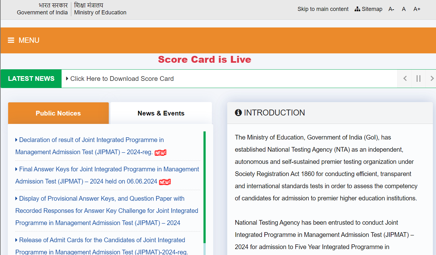 JIPMAT Result 2024