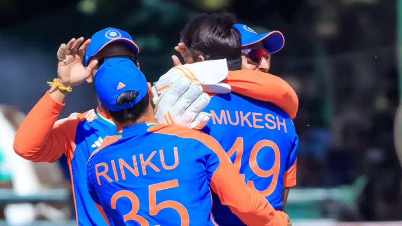 IND vs ZIM Highlights: Mukesh Kumar stars as India beat Zimbabwe by 42 runs in 5th T20I, clinch five-match series 4-1 – The Times of India