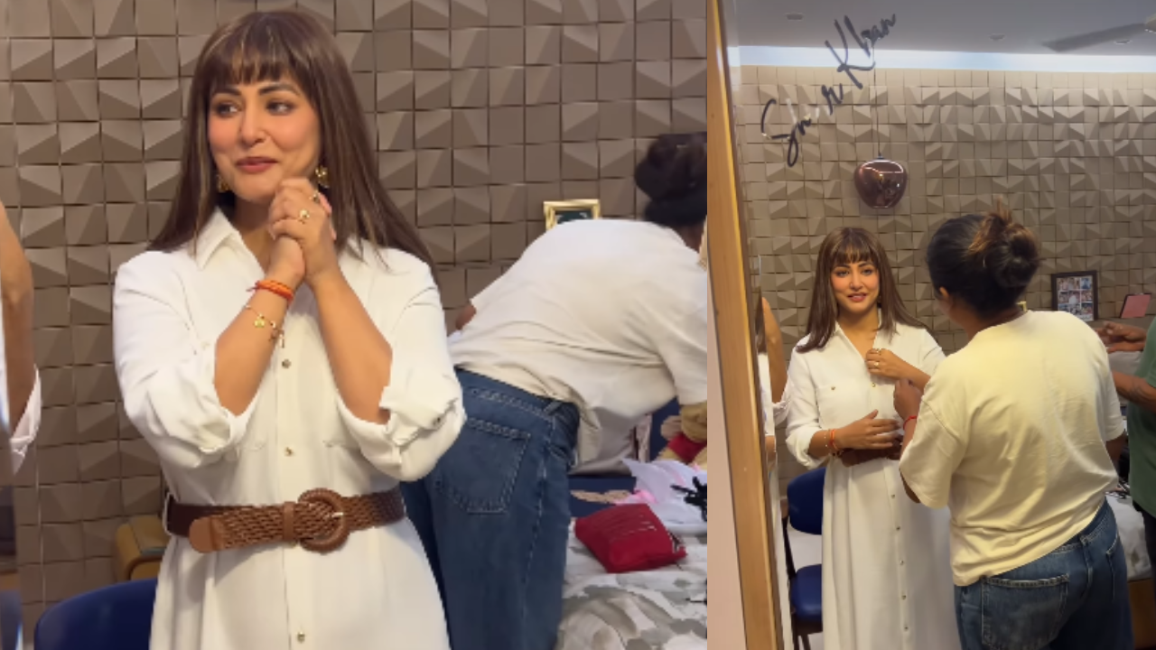 Hina Khan posts a glimpse of her first shoot wearing a wig post her first chemotherapy session; says 'The show must go on, we will keep shooting and we will win'