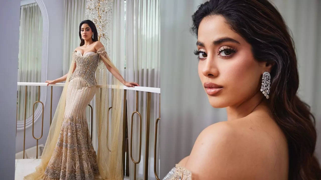 Janhvi Kapoor’s ‘gold and diamond’ look from Anant Ambani and Radhika Merchant’s wedding wins over father Boney Kapoor and beau Shikhar Pahariya | Hindi Movie News