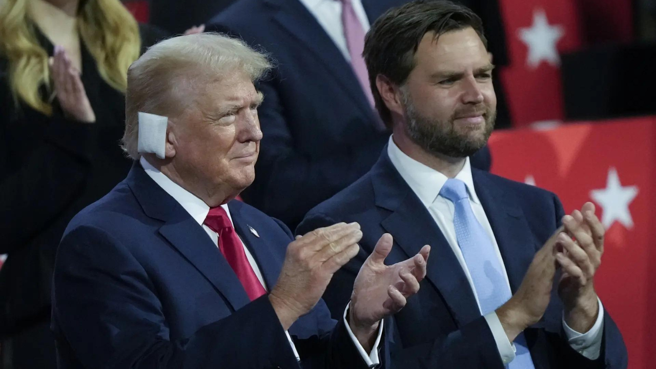 Trump makes first appearance since assassination bid, attends Republican convention with bandaged ear