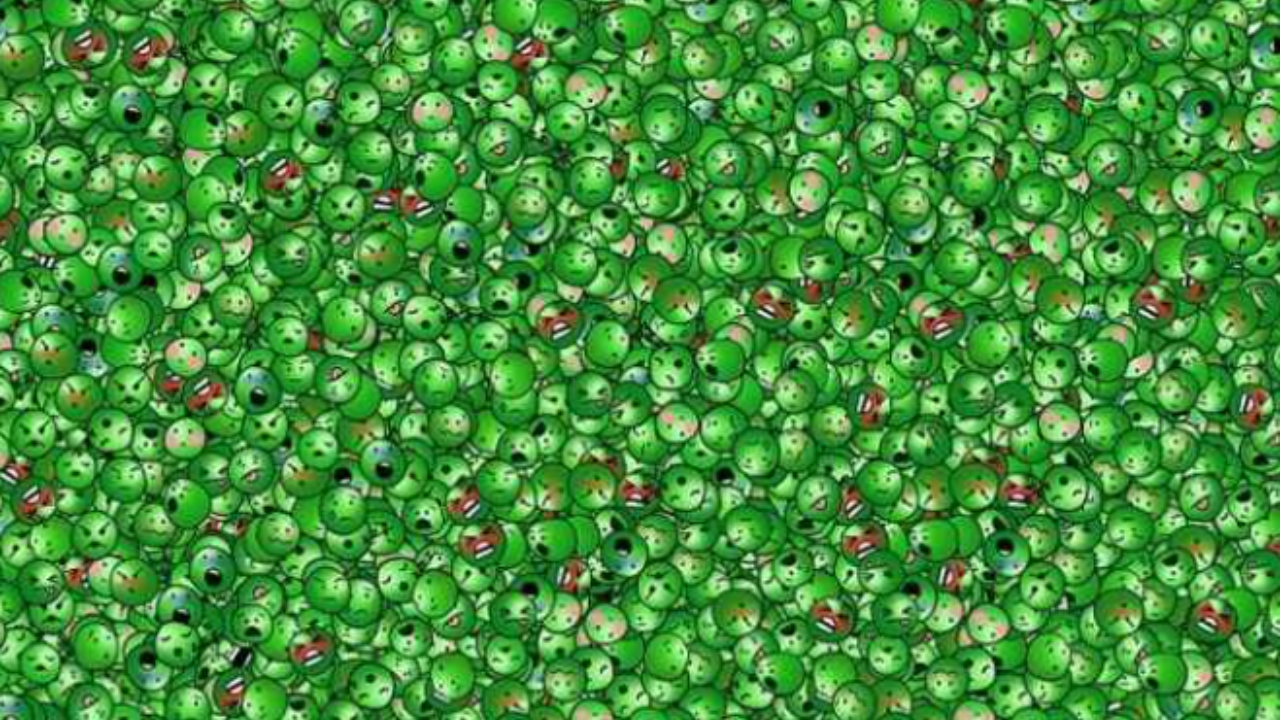 Take the challenge: Spot the LAUGHING pea in this colourful image