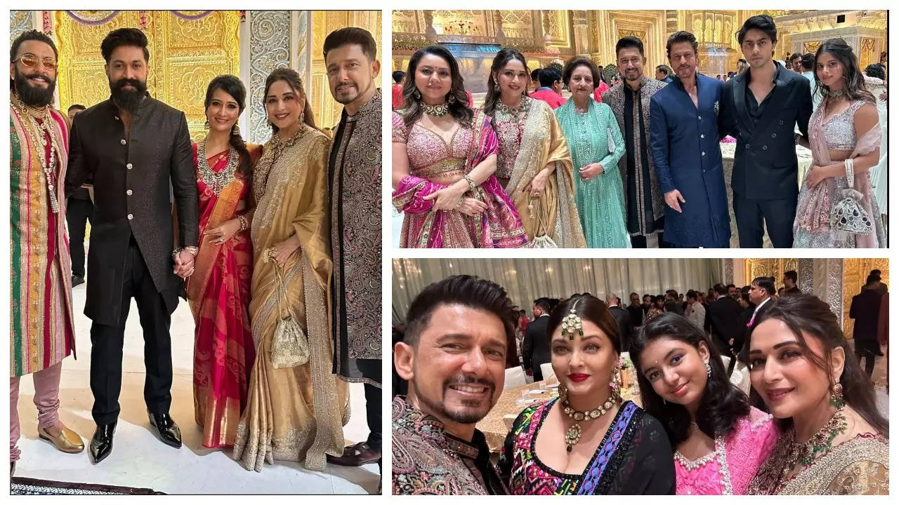 Madhuri Dixit's husband Sriram Nene shares UNSEEN photos with Aishwarya Rai, Aaradhya, Shah Rukh Khan, Yash and others from Anant Ambani-Radhika Merchant's wedding festivities | Filmymeet