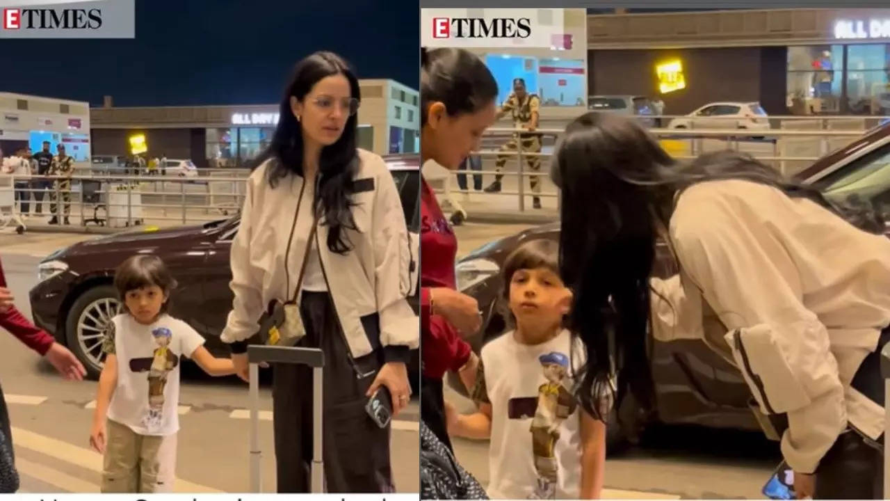 Natasa Stankovic jets off to her home with son Agastya Pandya amid divorce rumours with Hardik Pandya; consoles son who is scared of paps - WATCH video | Hindi Movie News Filmymeet