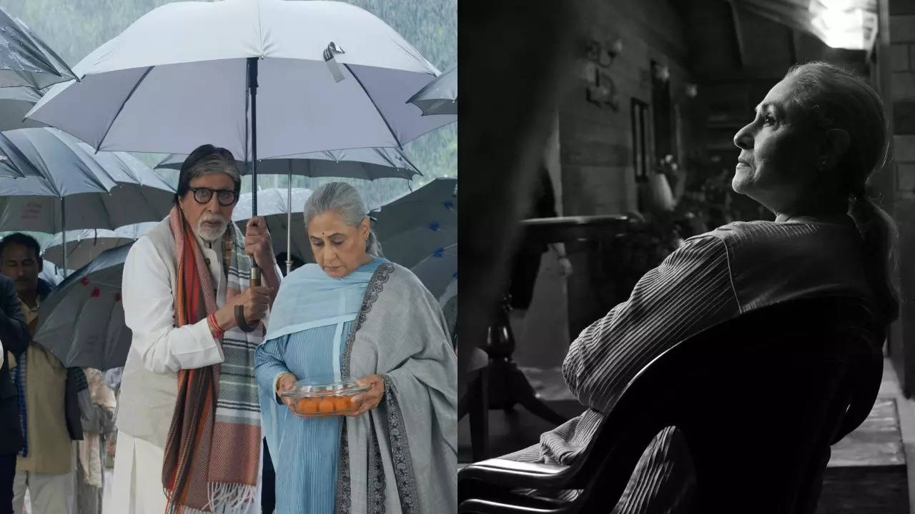 Amitabh Bachchan drops romantic PIC with Jaya Bachchan from the set as he holds the umbrella for her, talks about Mumbai rains, netizens react | Hindi Movie News Filmymeet