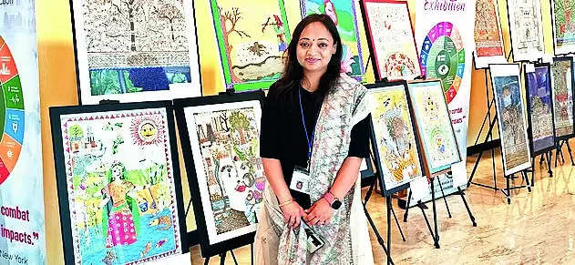 Ranchi girl exhibits Mithila paintings at UN