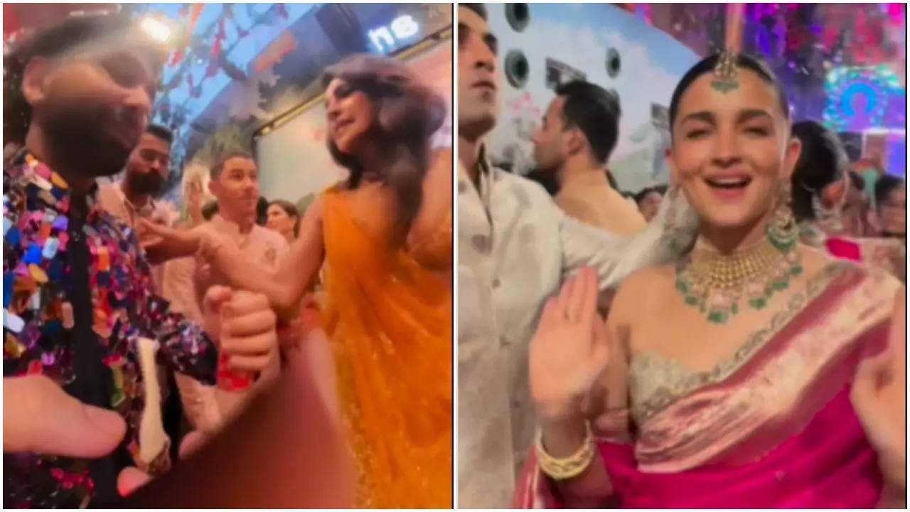 Nick Jonas, Priyanka Chopra, and Alia Bhatt steal the show with energetic dance moves at the Ambani wedding | Hindi Movie News Filmymeet