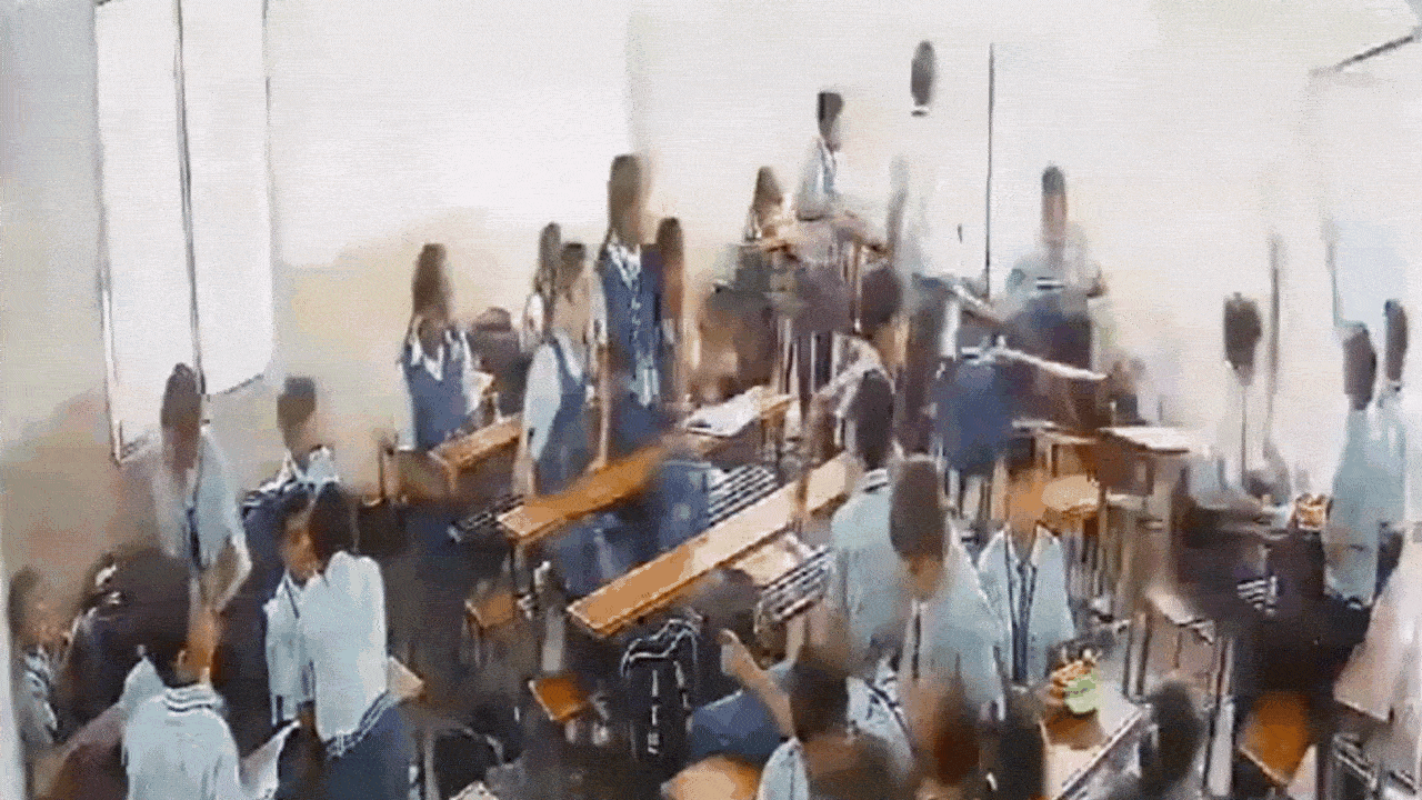 On cam: Classroom wall collapses in Gujarat school; one injured