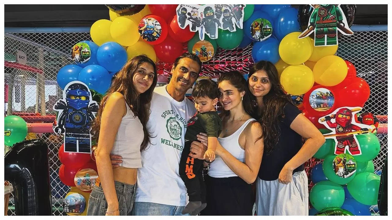 Arjun Rampal and Gabriella Demetriades celebrate sons Arik and Ariv's birthdays with a ninja-themed party | Hindi Movie News Filmymeet