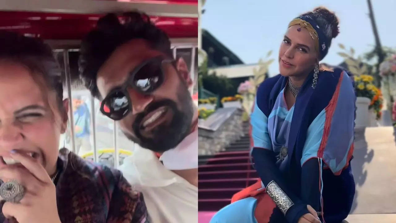 Neha Dhupia shares a hilarious BTS video featuring Vicky Kaushal, and Triptii Dimri from the sets of 'Bad Newz' | Hindi Movie News Filmymeet