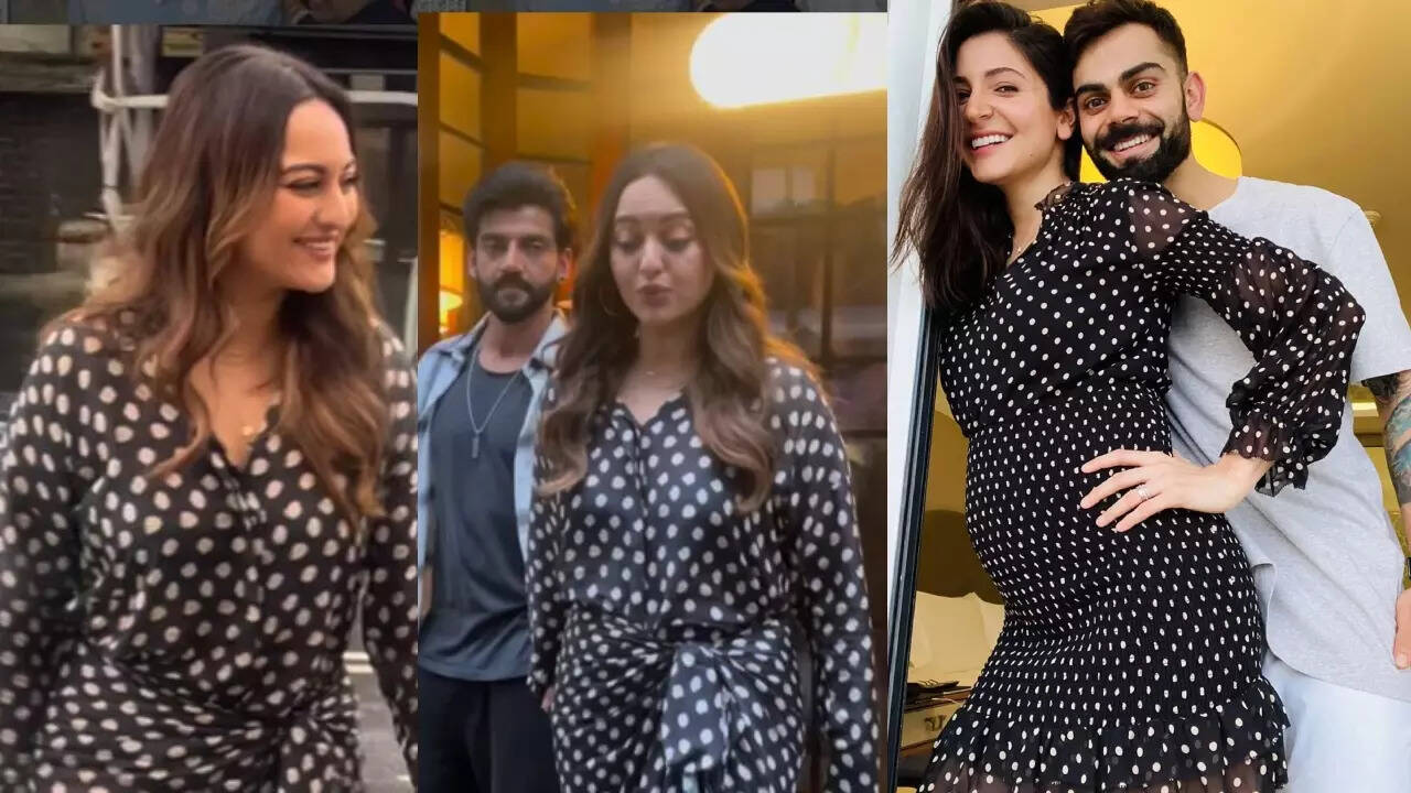 Sonakshi Sinha's latest appearance reminds fans of Anushka Sharma, Virat Kohli's pregnancy announcement; thus sparking pregnancy rumours and memes! | Hindi Movie News Filmymeet