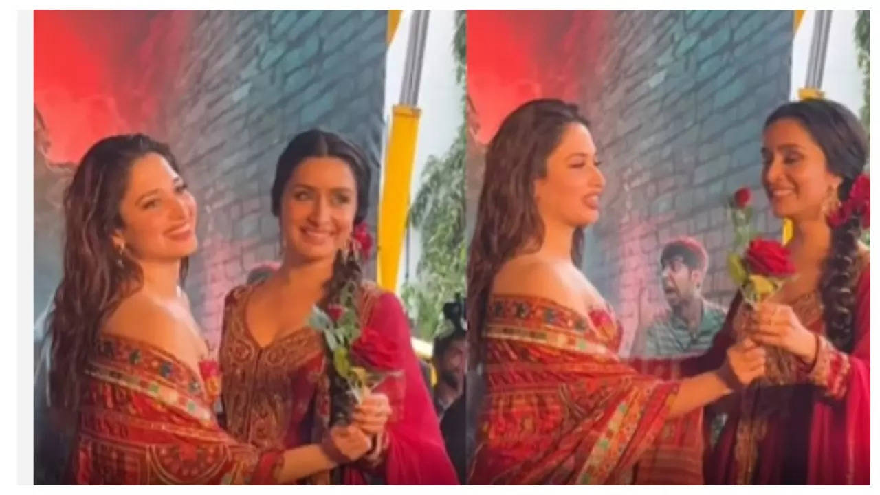 Stree 2: Tamannaah Bhatia-Shraddha Kapoor twin, bond at song launch: video inside | Hindi Movie News Filmymeet