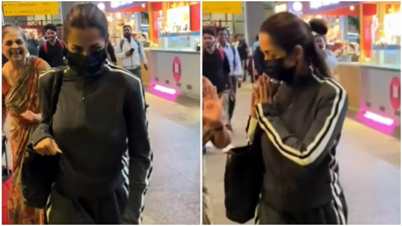 Malaika Arora wins hearts with a heartwarming gesture to an old woman at the airport | Hindi Movie News Filmymeet