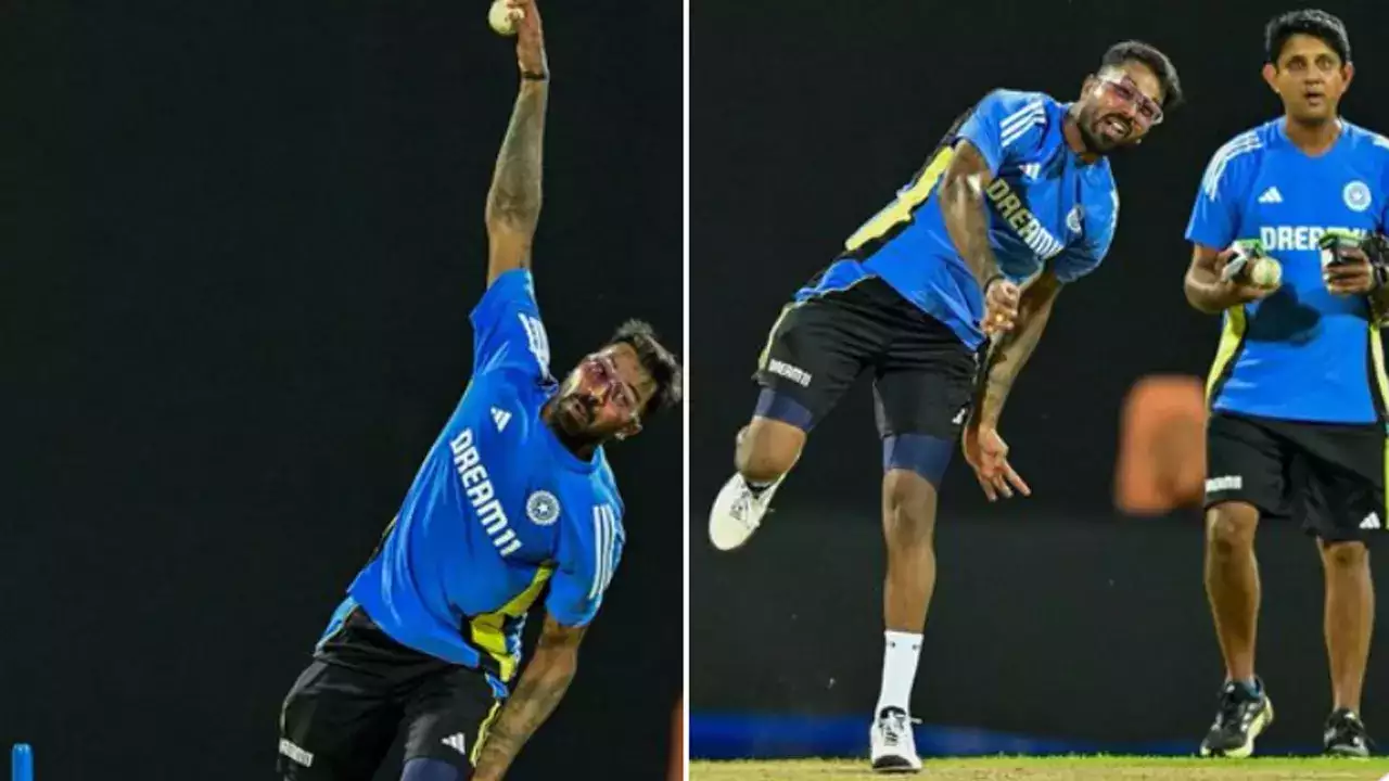 Is that Hardik Pandya or Anil Kumble at India nets in Sri Lanka?