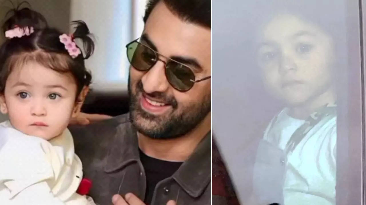 Ranbir Kapoor spotted taking daughter Raha for a car ride, fans call her carbon copy of Rishi Kapoor | Hindi Movie News