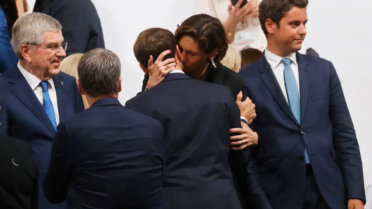 'Indecent': Macron's awkward embrace with sports minister at Paris Olympics raises eyebrows