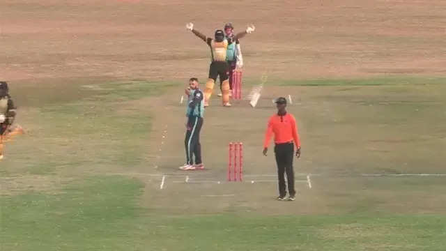 Unpredictable dangers in cricket: Umpire hit by flying bat - Watch