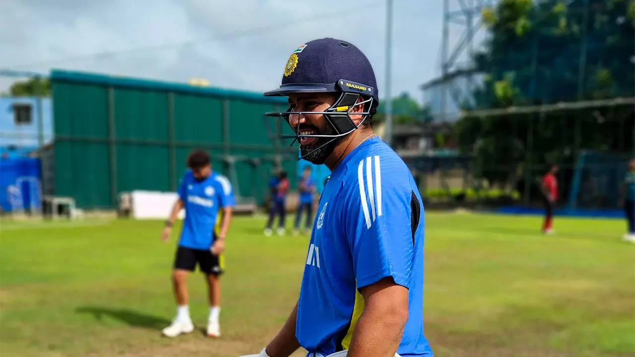 Watch: Rohit looks around to see who's singing his name, and...