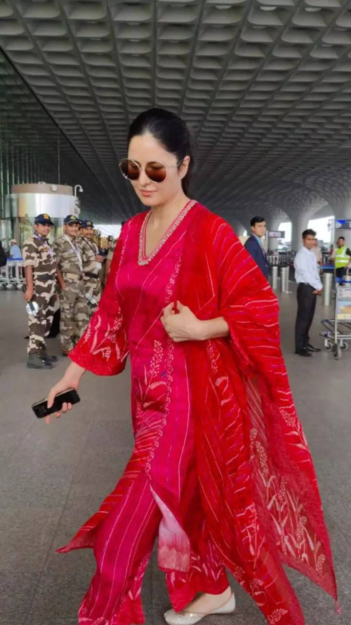 Each time Katrina was spotted at the airport in Indian wear Filmymeet