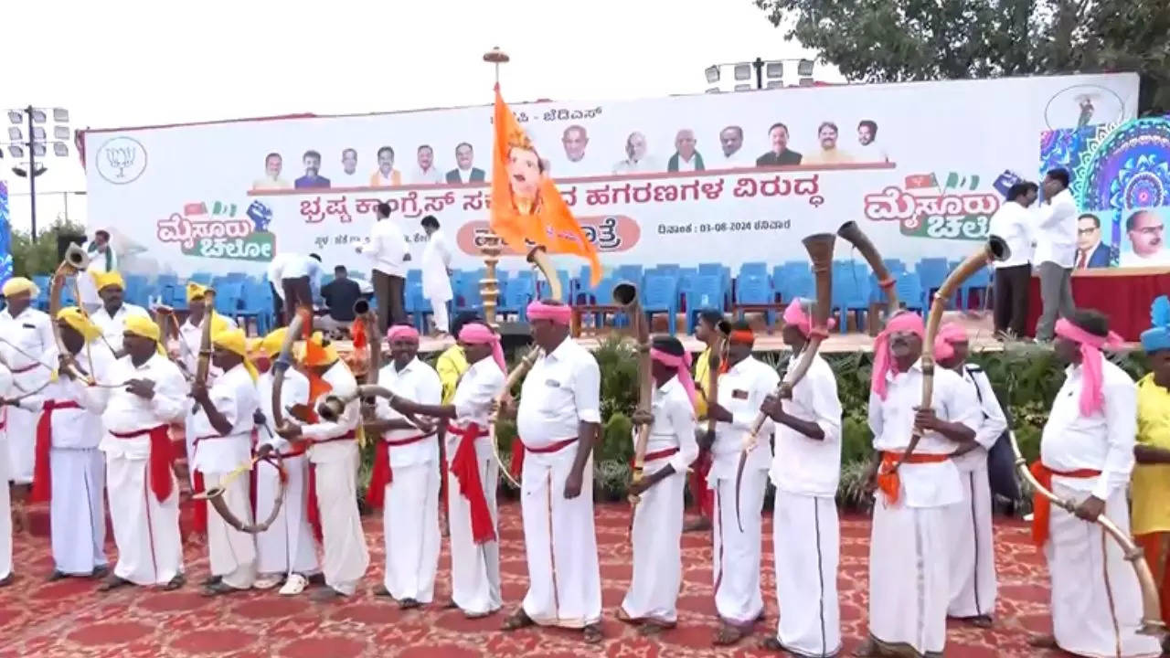 Bengaluru to Mysuru on foot: BJP-JDS kicks off 10-day padayatra to protest against MUDA, Valmiki Corp 'scams'