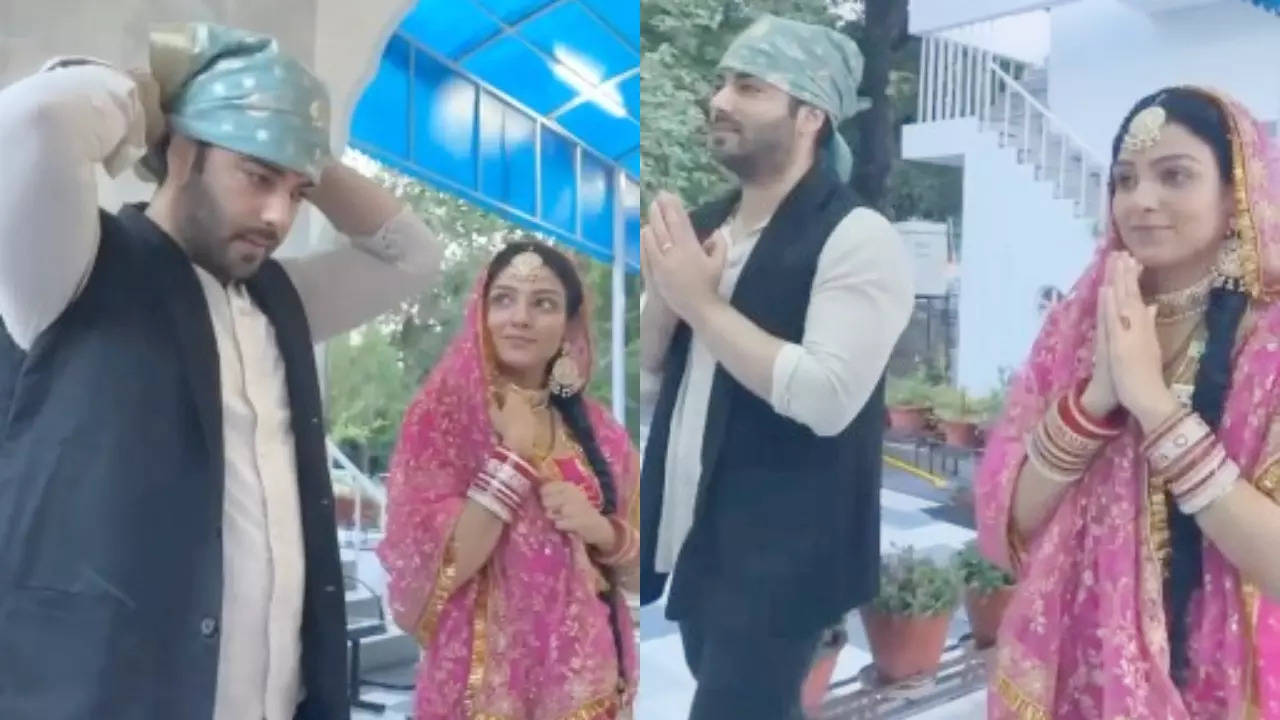 Megha Barsenge actors Kinshuk Mahajan and Neha Rana seek divine blessings at a Gurudwara in Chandigarh ahead of the show launch