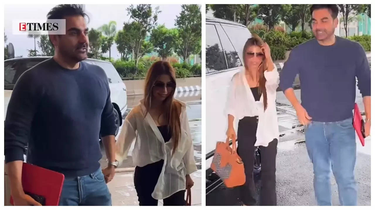 Arbaaz Khan and Sshura Khan radiate joy as they jet off for vacation: video inside | Hindi Movie News