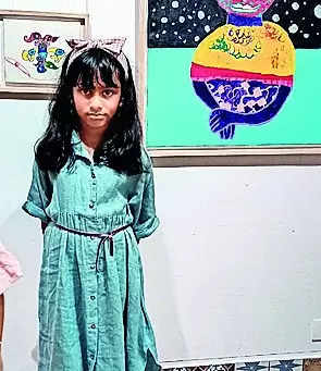 8-year-old puts up solo exhibition of paintings, sculptures