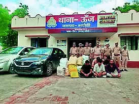 Huge cache of ganja seized in Sonbhadra, Bhadohi; 7 arrested