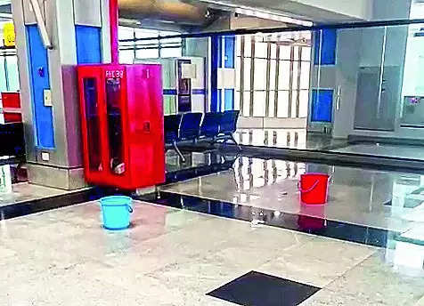 Video shows rain leaking into Surat airport terminal