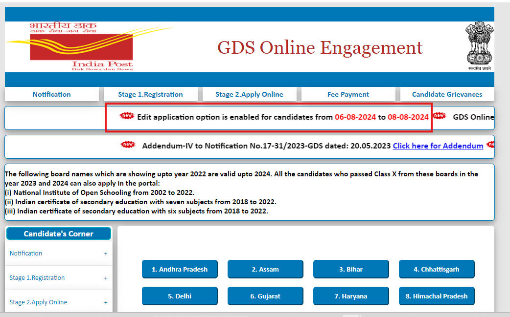 India Post GDS Application Correction Window for 44228 Posts Open from Today: Here's How to Make Changes