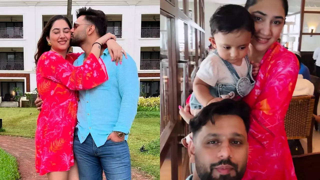 Rahul Vaidya and Disha Parmar’s first trip to Goa with their baby girl Navya; see pics