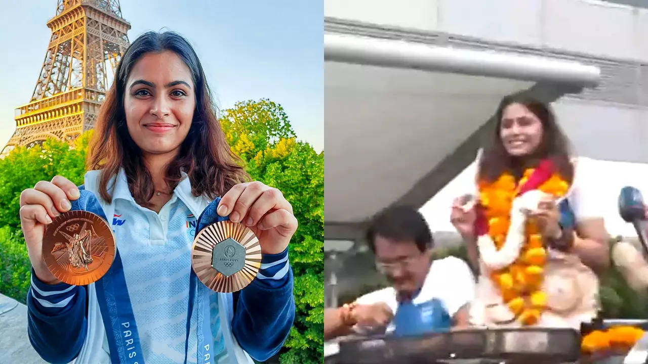 Watch: Manu Bhaker arrives home after historic Olympic feat