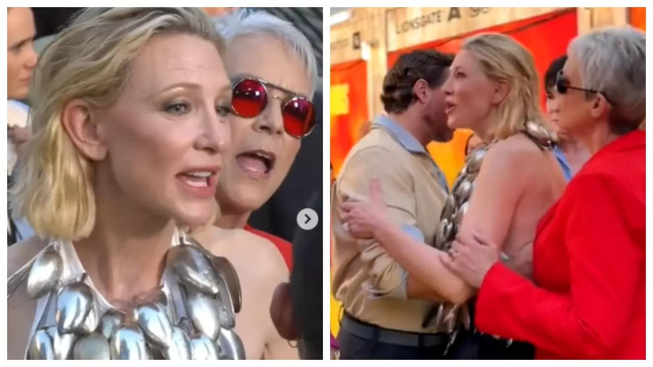 Cate Blanchett suffers wardrobe malfunction at 'Borderlands' fan event; Jamie Lee Curtis saves the day - WATCH | Filmymeet