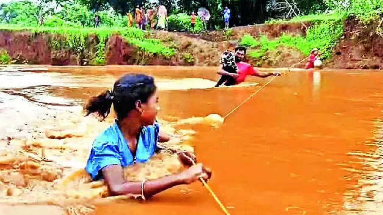 Risky 'rope-way' is Keonjhar hamlet's lifeline during monsoon