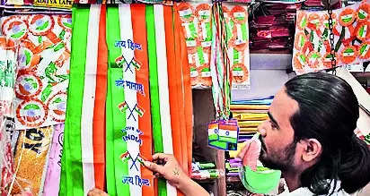 BJP workers have installed 7k flags in city