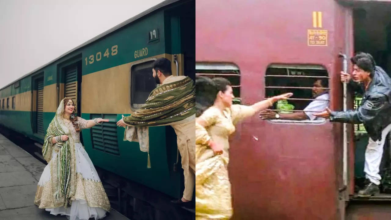 Pakistani bride's DDLJ-inspired Nikah shoot