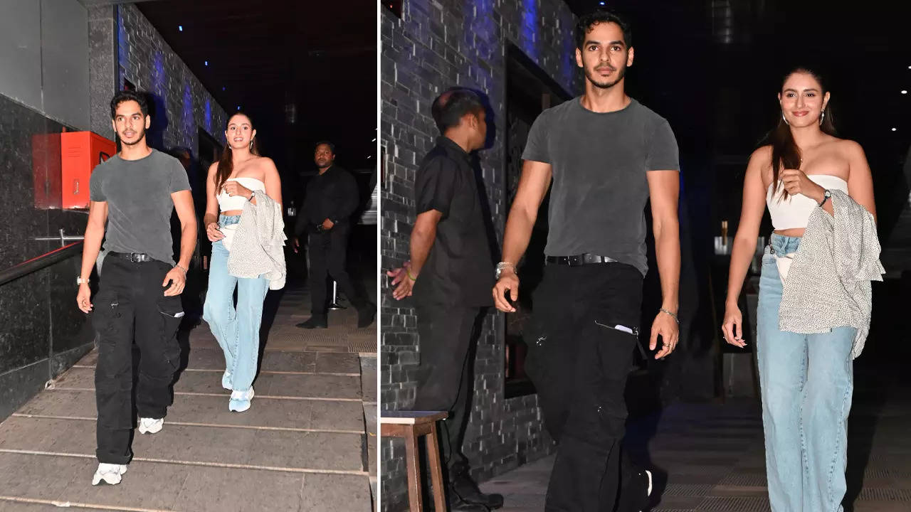 Ishaan Khatter protects rumoured girlfriend Chandni Bainz as they get spotted hand-in-hand post dinner date