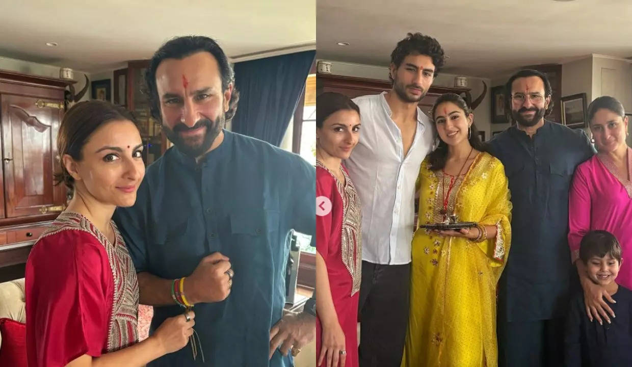 Soha Ali Khan shares adorable Raksha Bandhan pics of Inaaya tying rakhis to brothers Taimur and Jeh Filmymeet