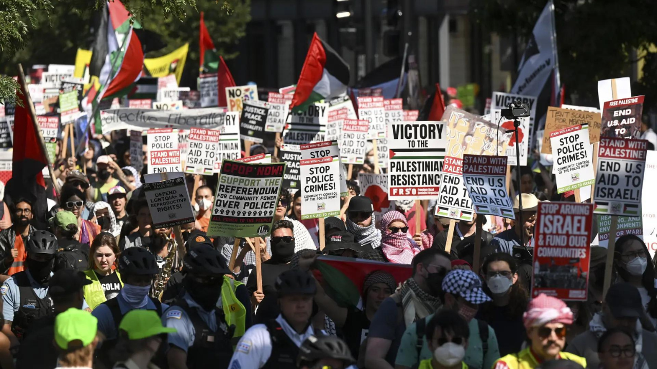 'Genocide Joe' chants ring out as protesters breach DNC security