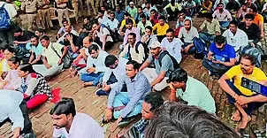 Protest staged by teachers’ exam quota candidates in Lucknow