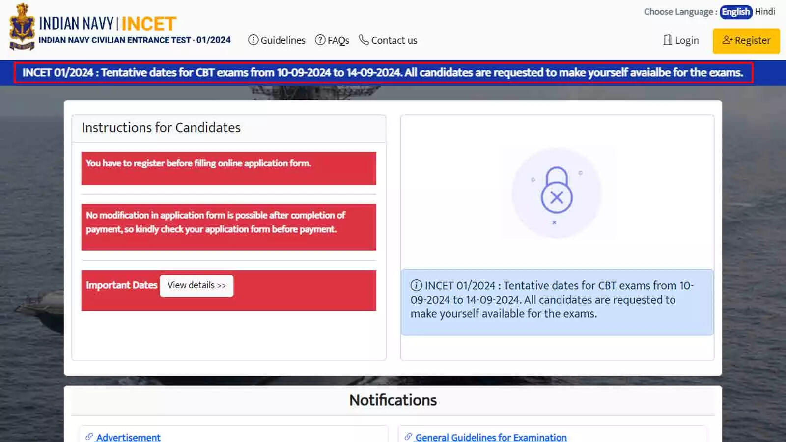 Indian Navy INCET 01/2024 Exam from Sept 10 to 14, Admit Card Soon at joinindiannavy.gov.in